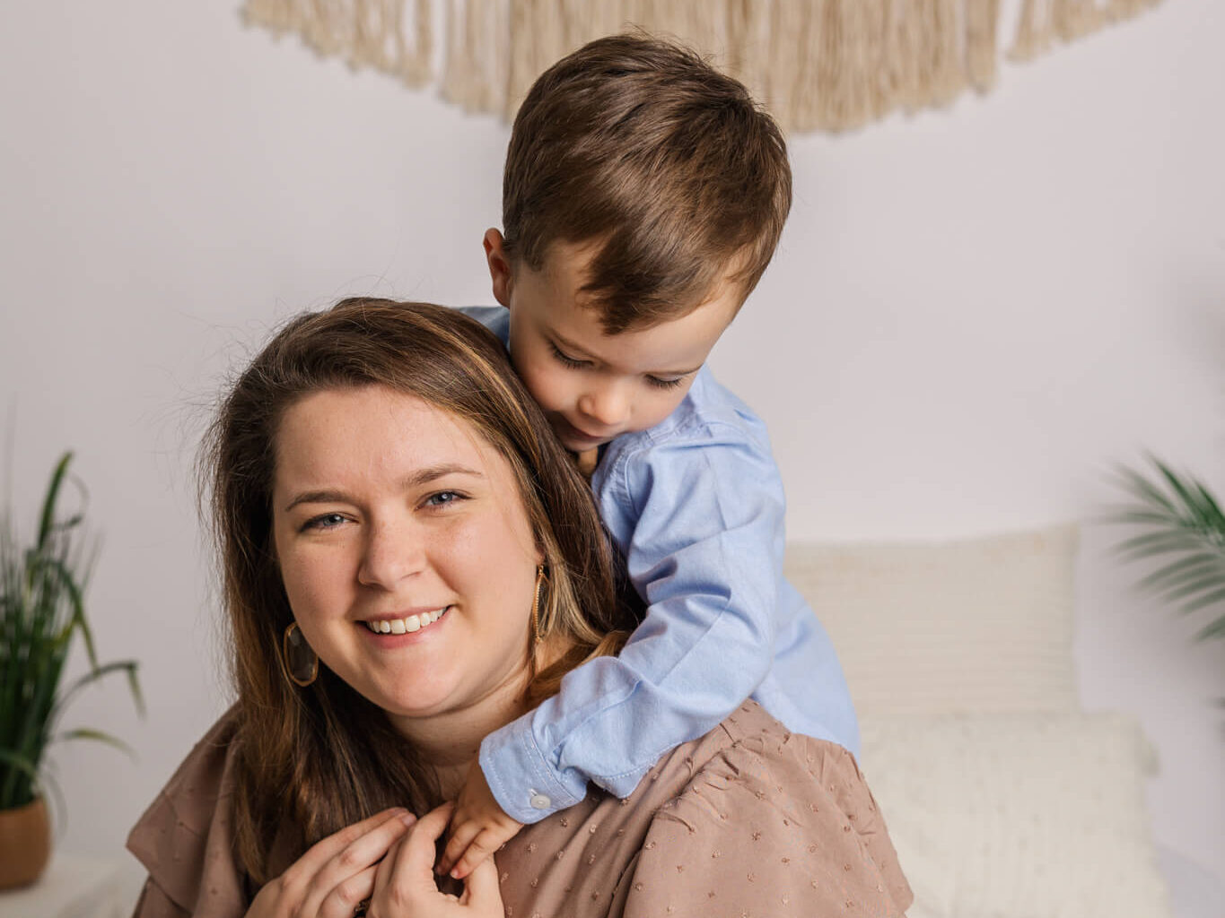 Mom and son in the studio for a motherhood boho session captured by molly berry photography. Cudos2U