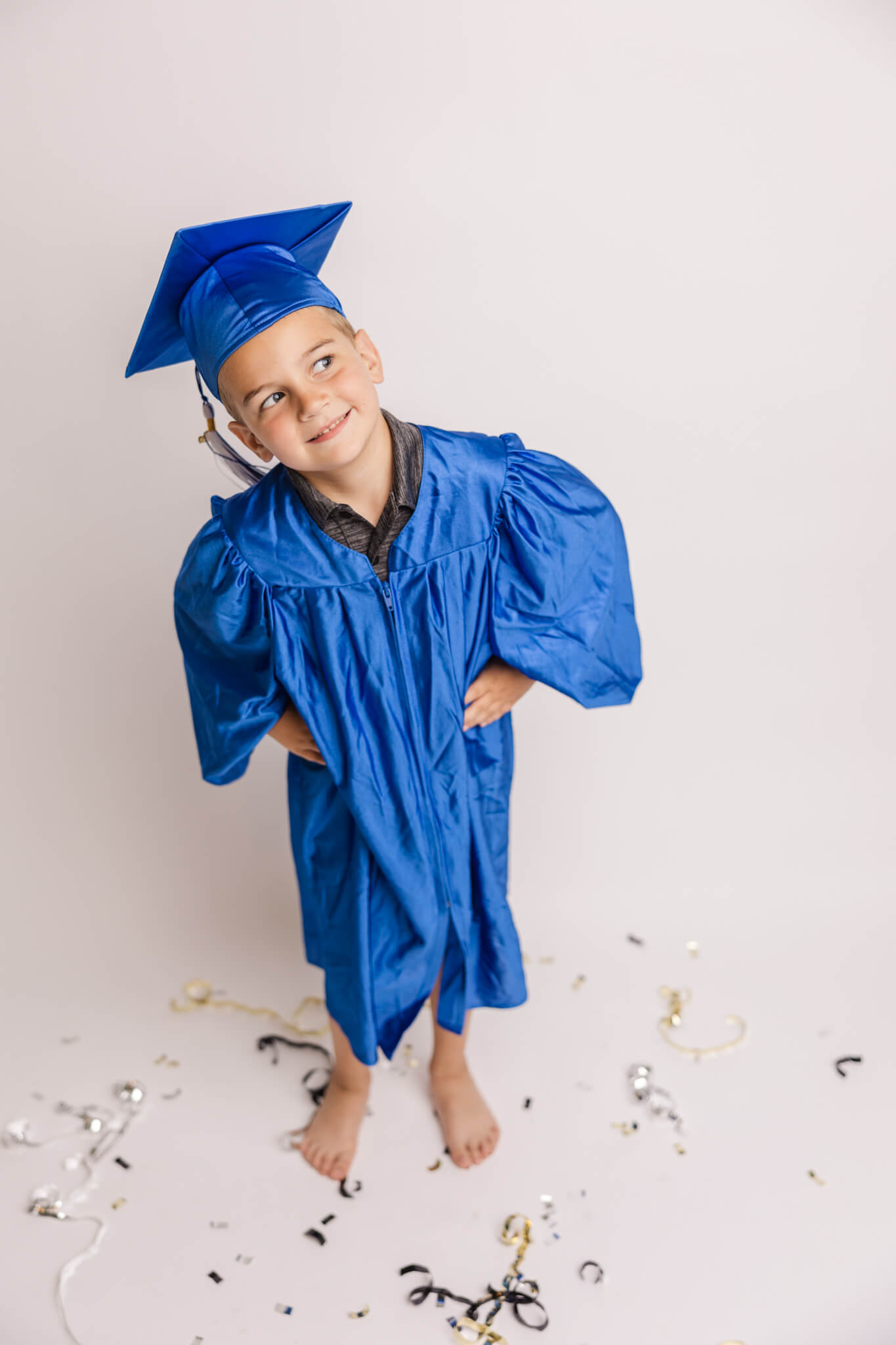 Four year old being silly during his studio photoshoot. Highly-Rated 