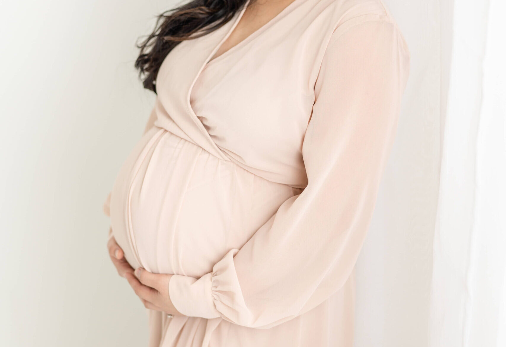 Solid Mauve Knit Maternity Robe