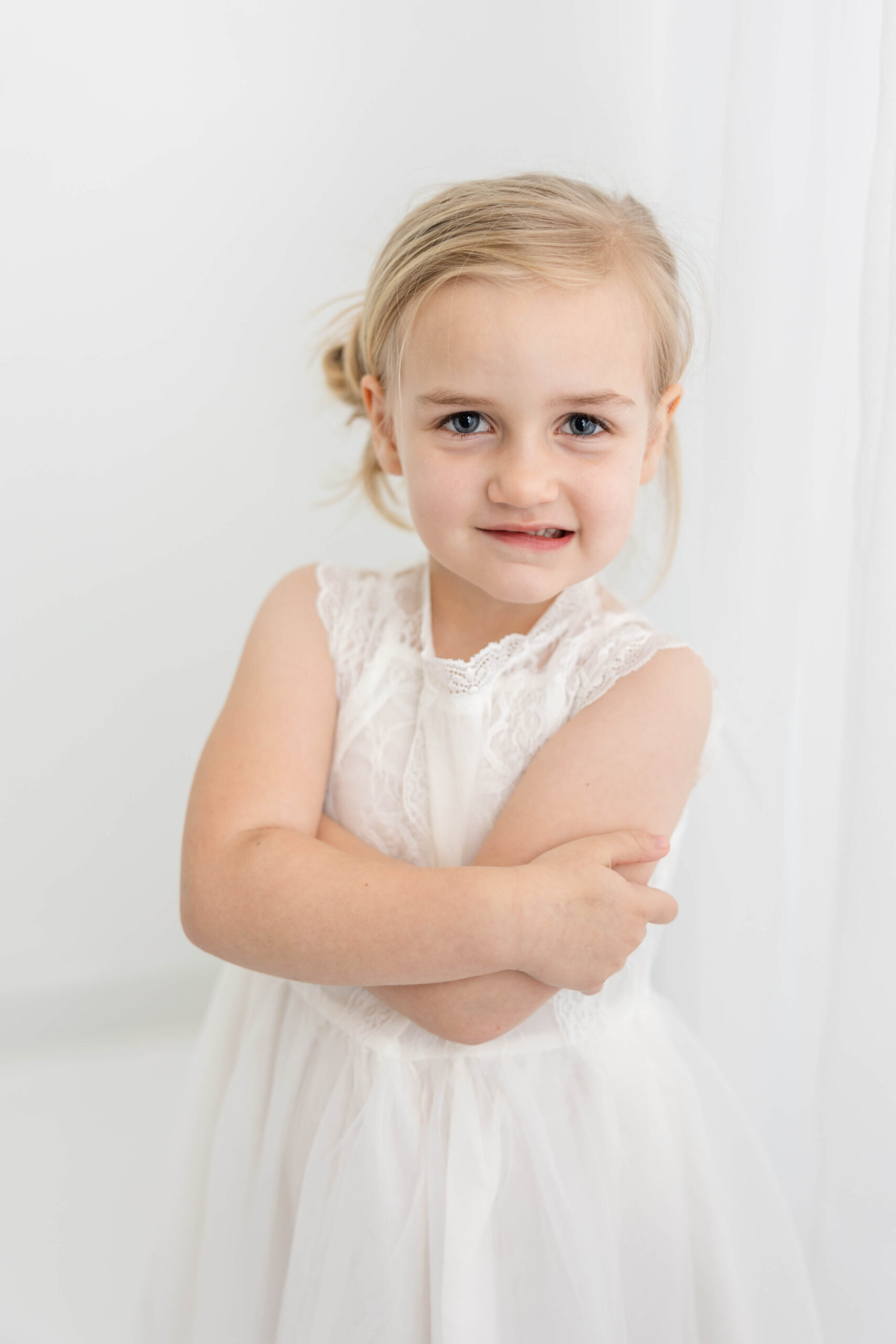 Captured a close up image of this sassy 4 year old during child portrait session 