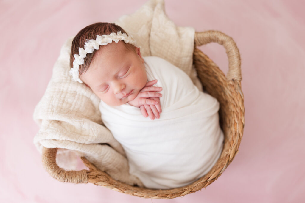 close up of baby during newborn session in home during their augusta newborn photography session